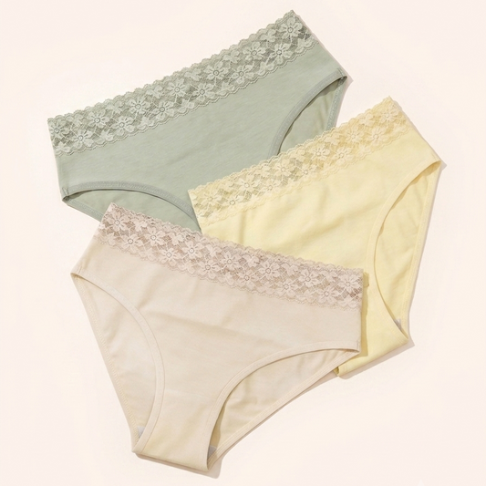 Signature Lace-Trim Cotton Briefs (Pack of 3)