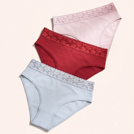 Signature Lace-Trim Cotton Briefs (Pack of 3)