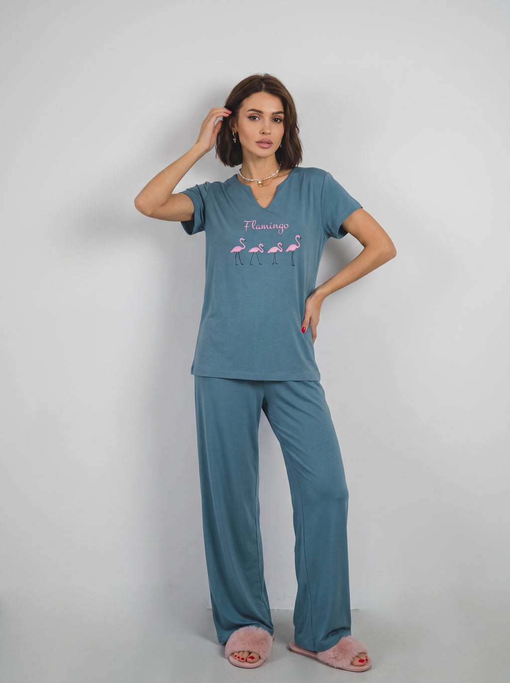 Flamingo Cotton Pajama Set