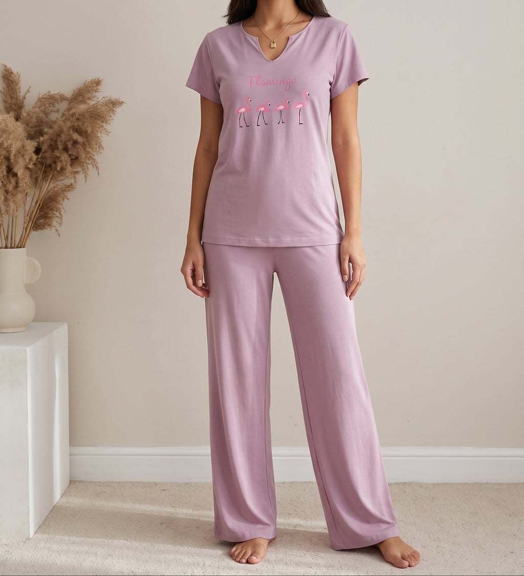 Flamingo Cotton Pajama Set