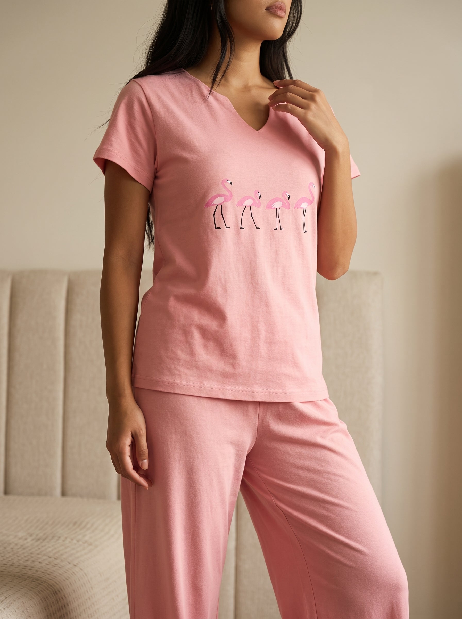 Flamingo Cotton Pajama Set