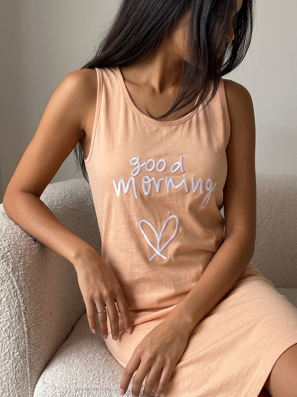 "Good Morning" Cotton Sleep Dress