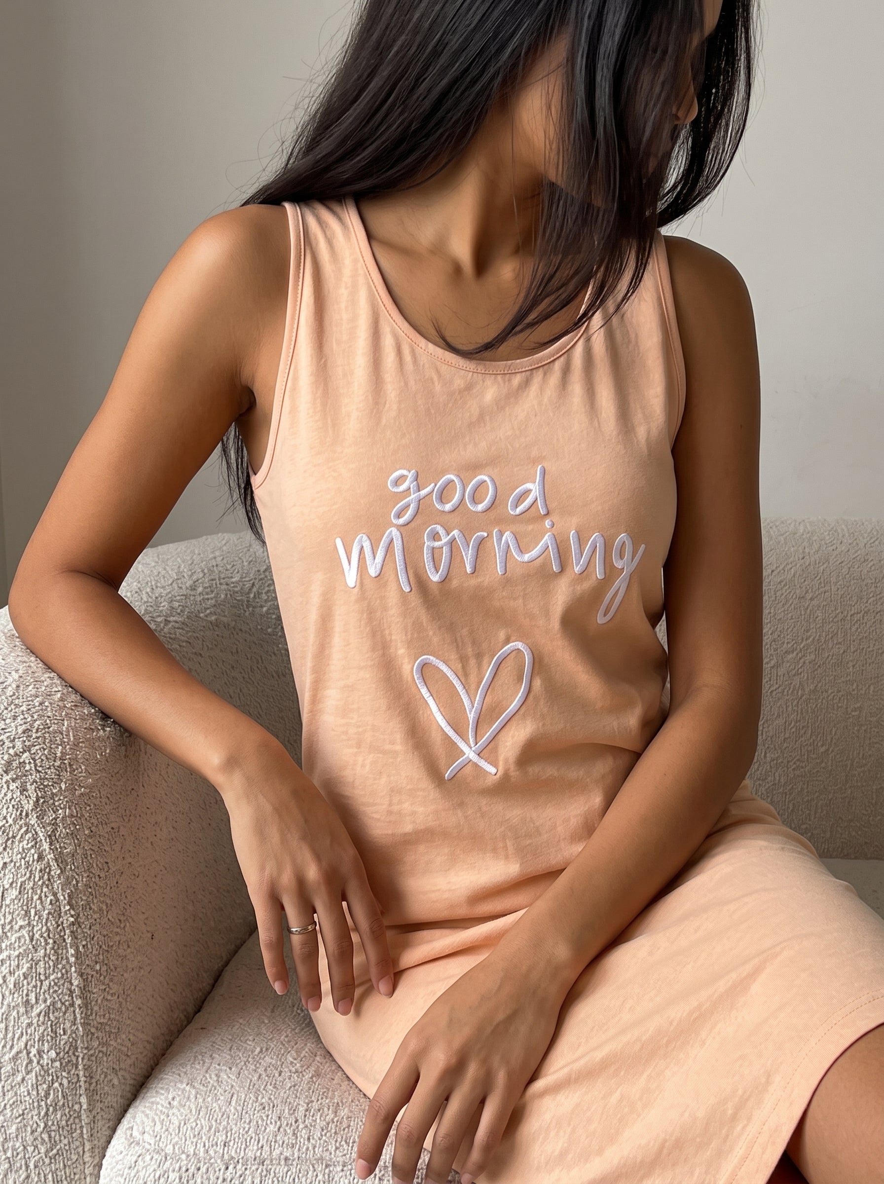"Good Morning" Cotton Sleep Dress