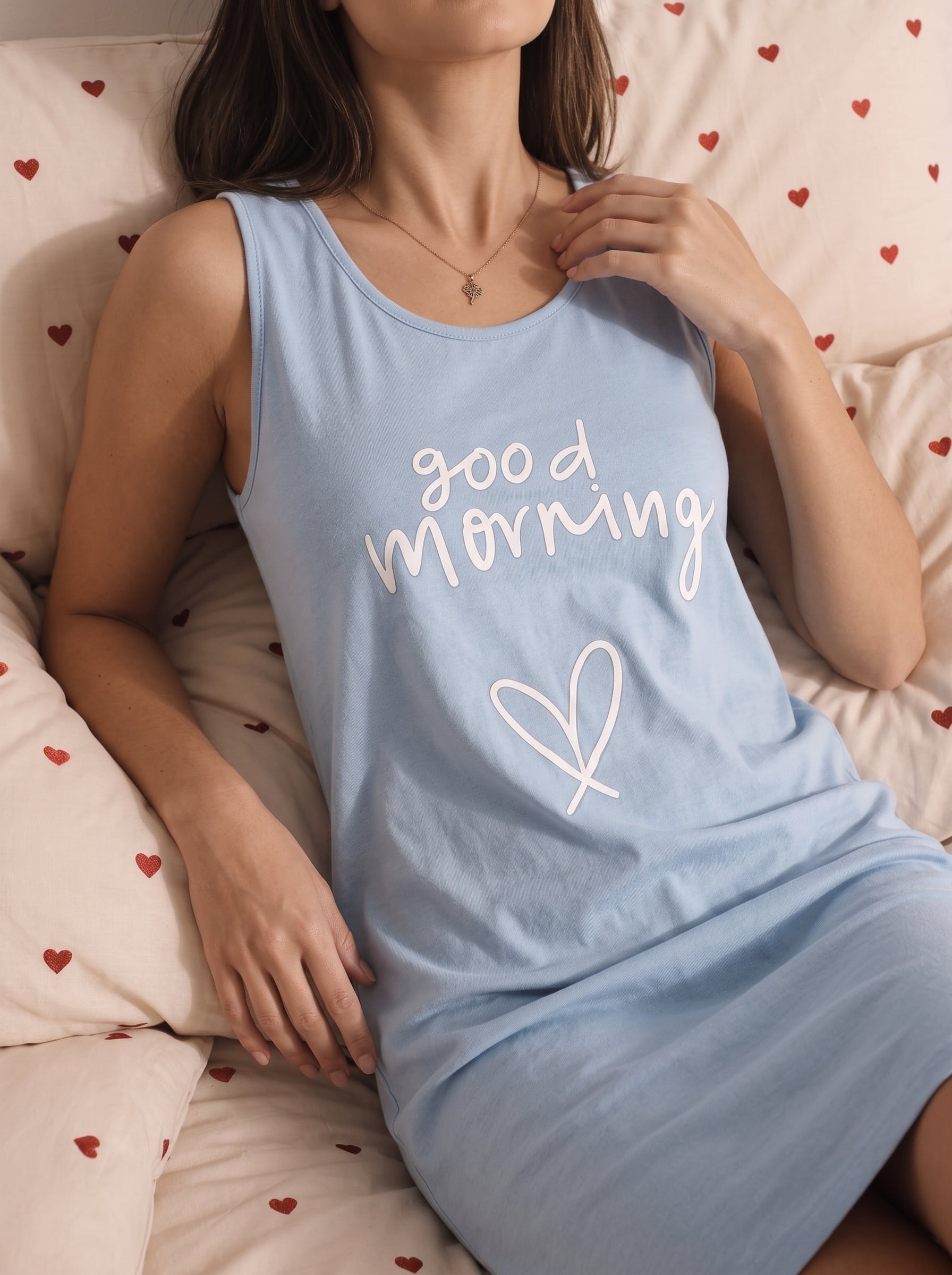 "Good Morning" Cotton Sleep Dress