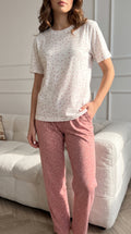 Heart Print Cotton Pajama Set