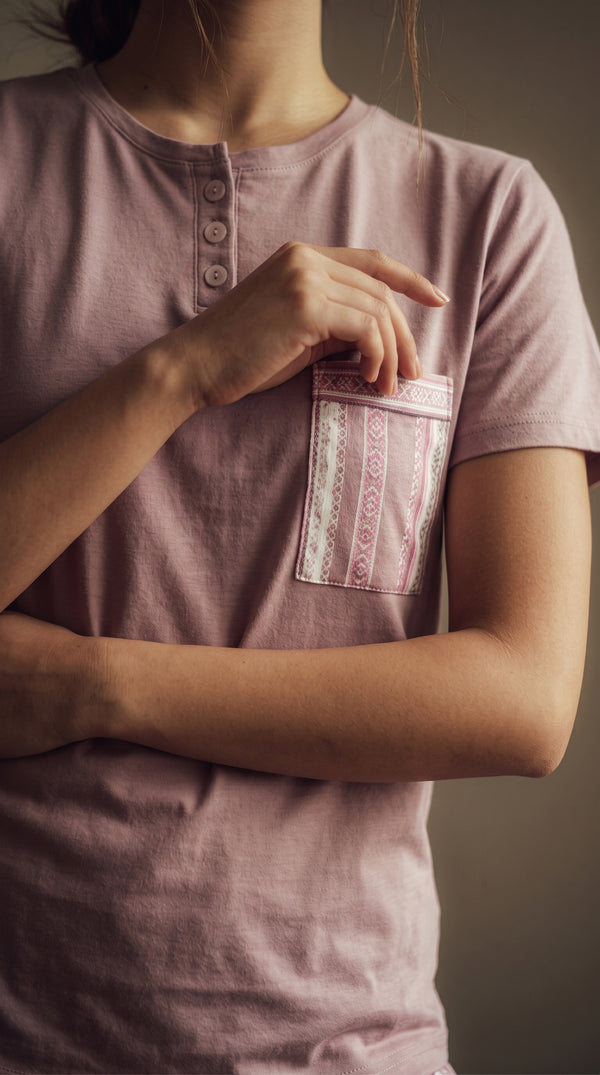 pink Stripe Cotton Loungewear Set