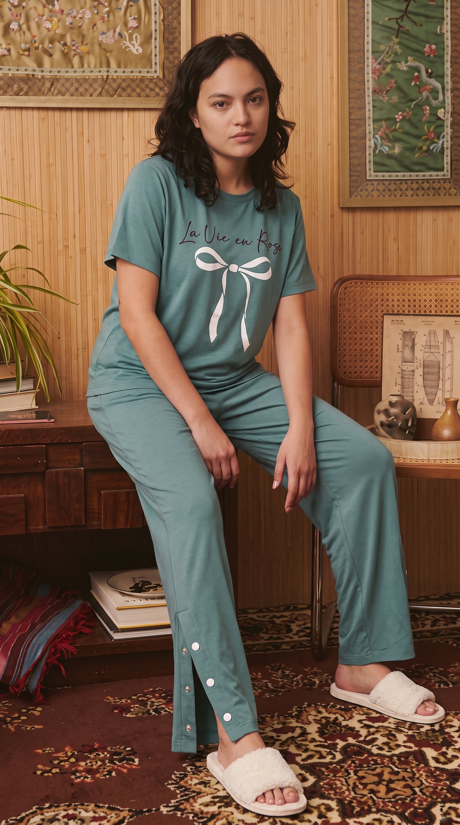La Vie en Rose Cotton Pajama Set
