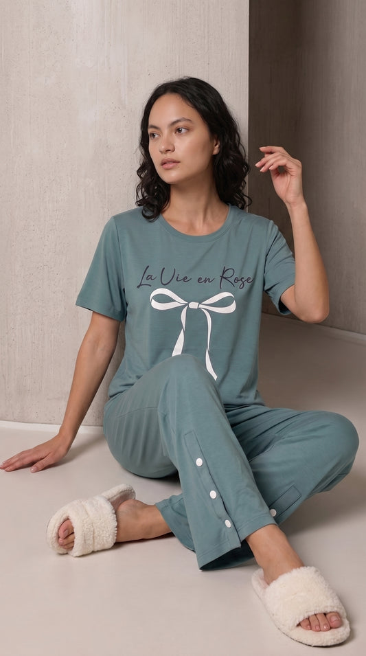 La Vie en Rose Cotton Pajama Set