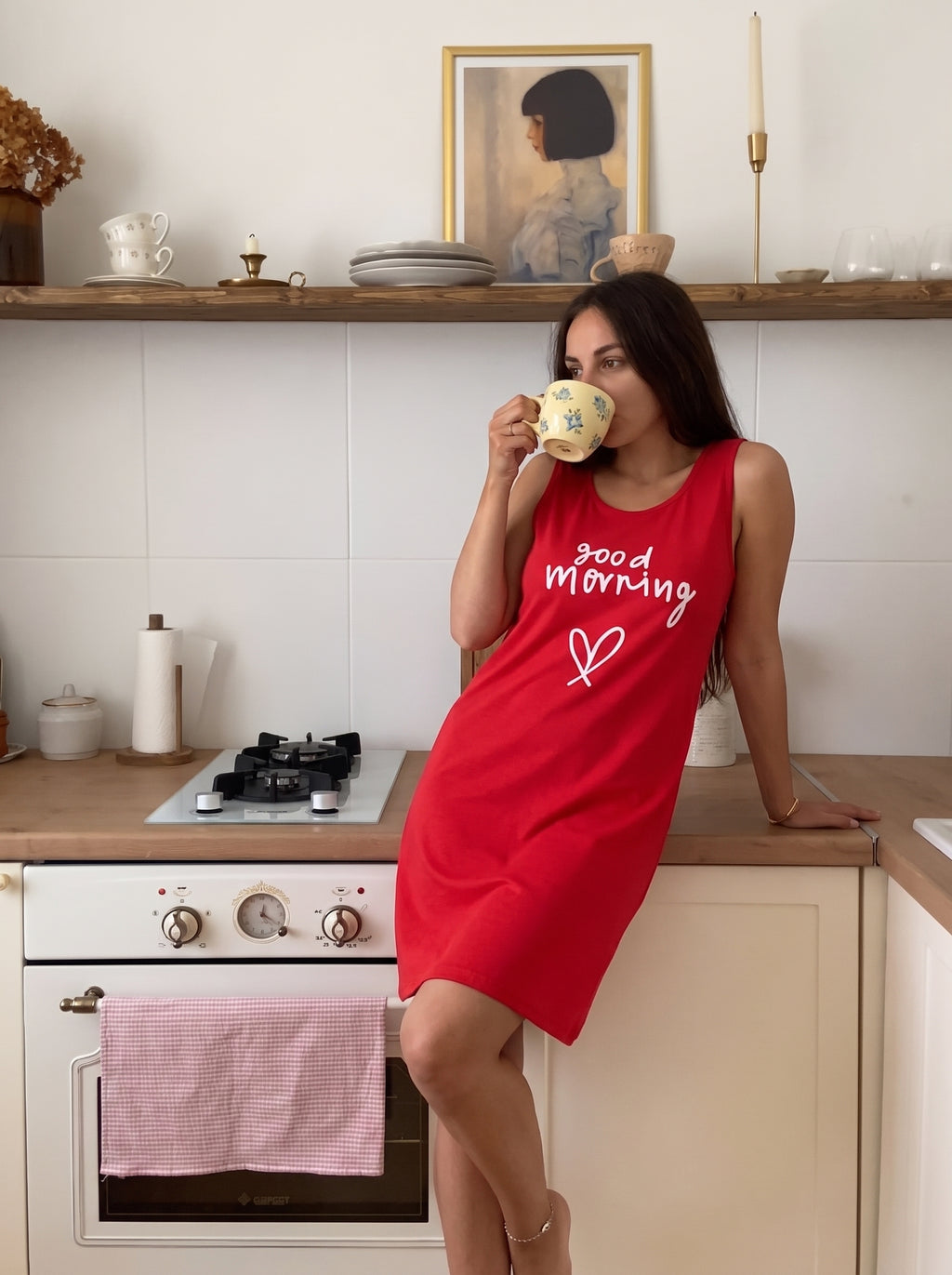 "Good Morning" Cotton Sleep Dress