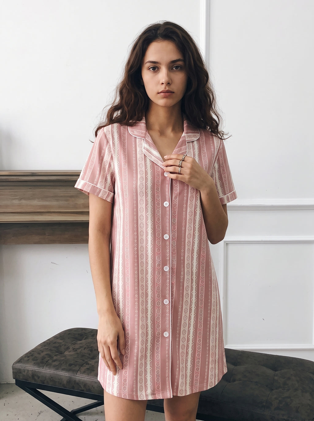 Striped Cotton Nightdress