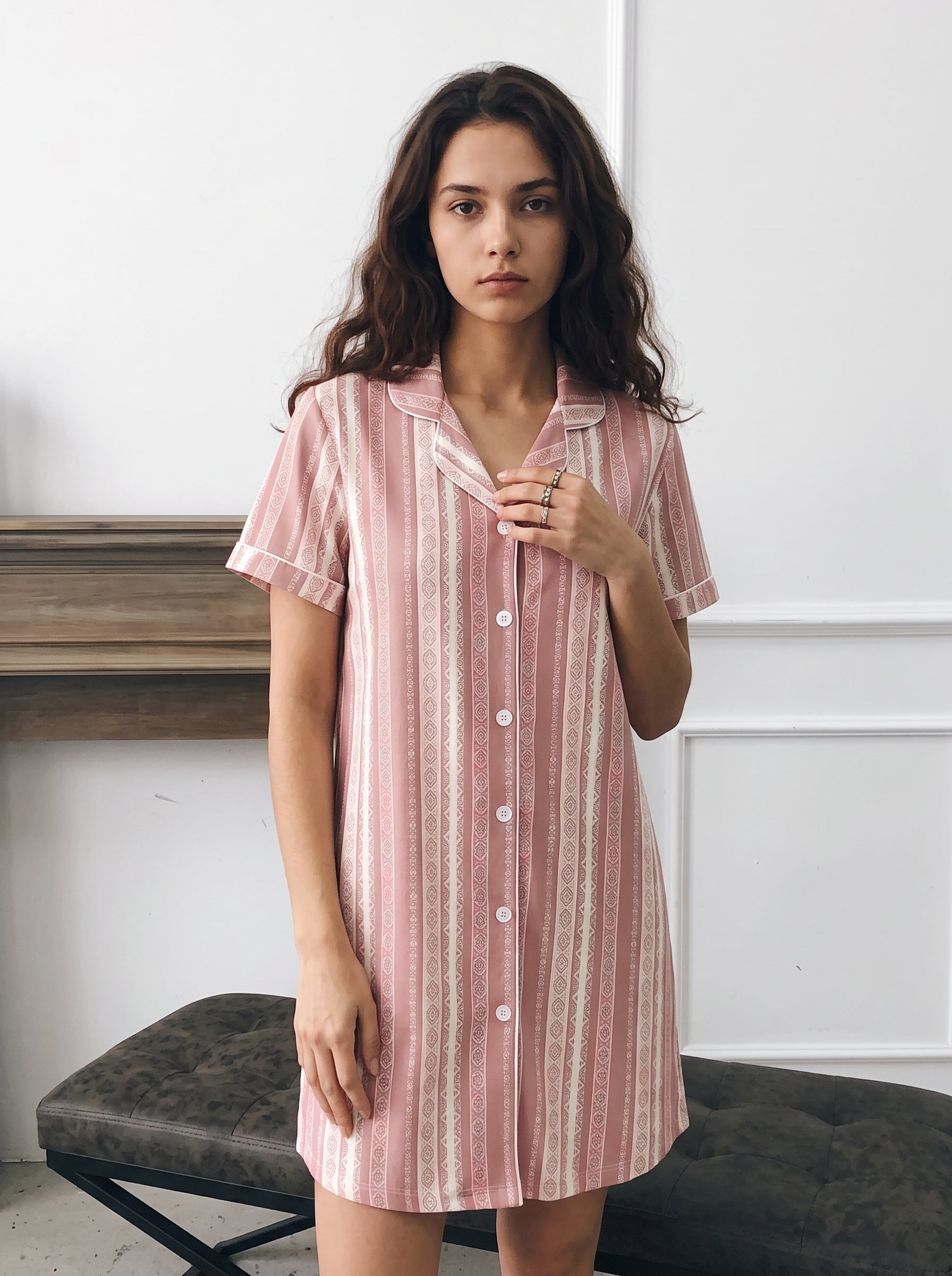 Striped Cotton Nightdress