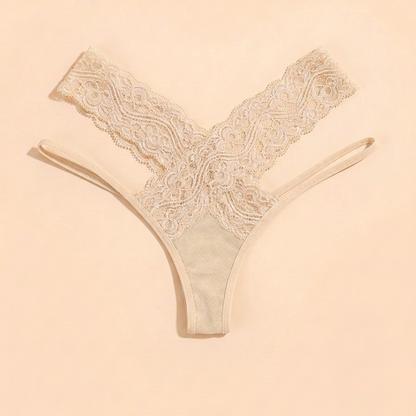 Signature Lace Cross-Detail Thong