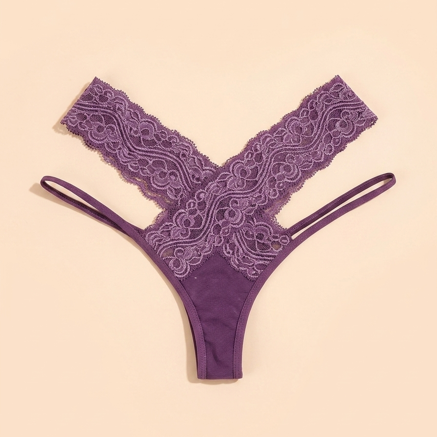 Signature Lace Cross-Detail Thong