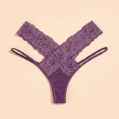 Signature Lace Cross-Detail Thong