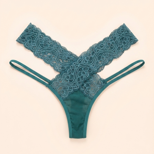 Signature Lace Cross-Detail Thong